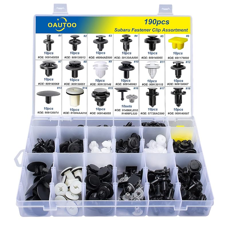 Kit de presilhas e grampos de acabamento automotivo OAUTOO para Subaru – 190 peças