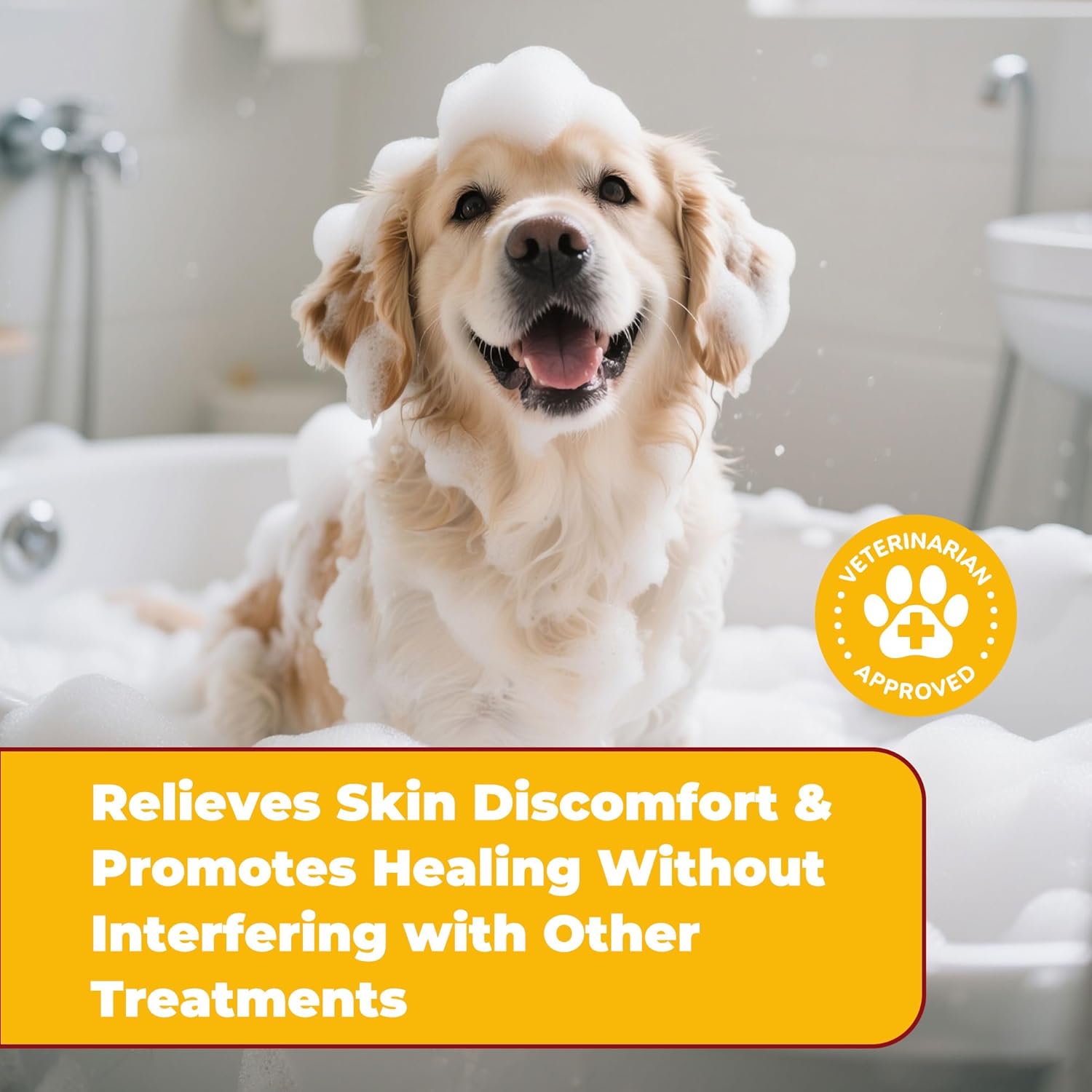 Yeast Infection Treatment for Dogs Shampoo - Allergy Relief, Yeast Infection, Hot Spot & Dry Skin Anti-Itch Treatment Wash - Vet Formula - Healthy Skin & Coat - 473ml / 16 fl oz