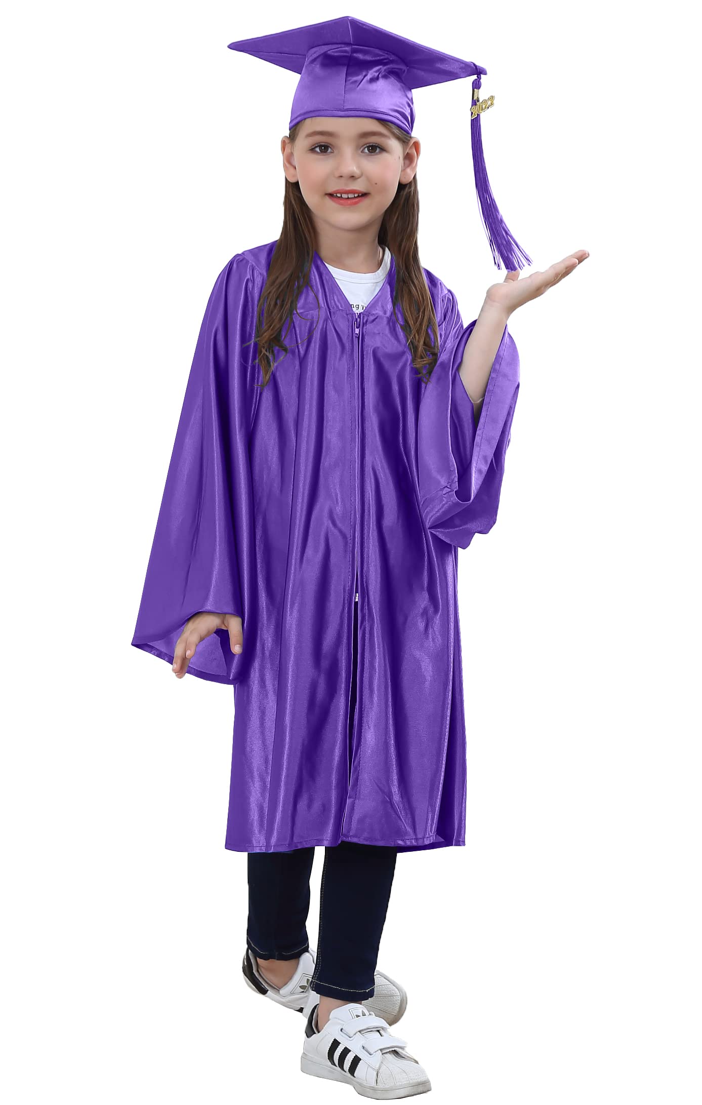 Snapklik.com : TngHui Shiny Kindergarten Purple Graduation Gown Cap Tassel