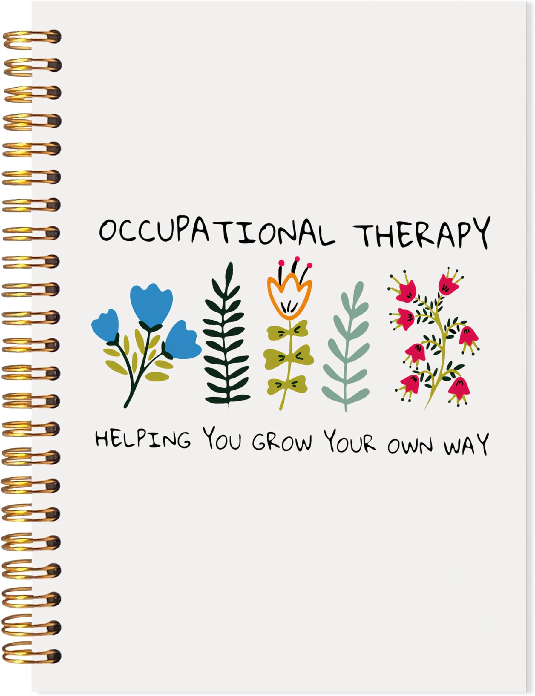 LADOCK Occupational Therapy Notebook, Therapy Journal Notebook for Therapists Counselors, Speech Occupational Therapy Gifts, Mental Health Floral Spiral Notebook, Therapy Office Supplies, 5.5x8.3
