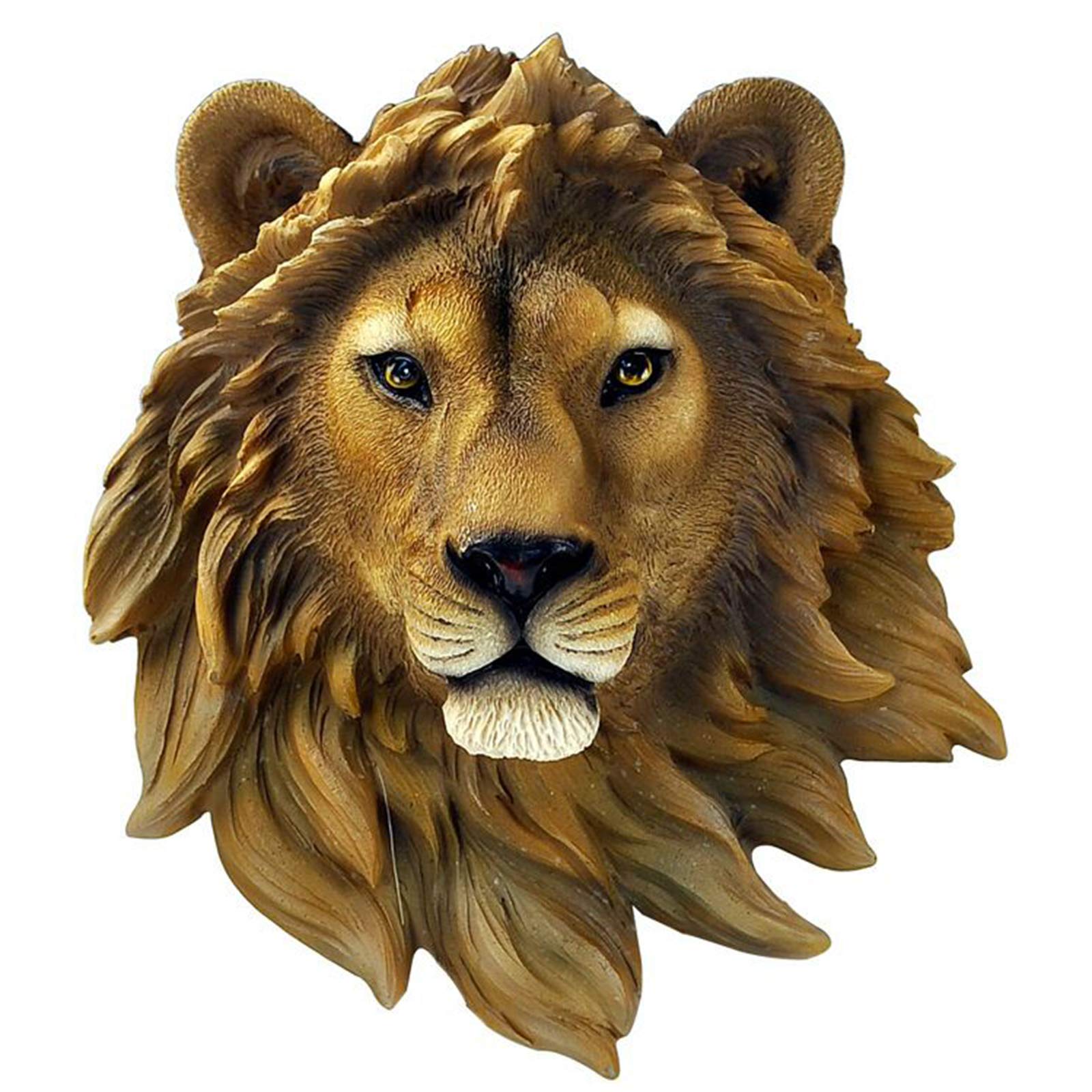 YXCQHZM Resin Animal Head Wall Decoration, Lion Head Wall Hanging, 3D Craft Lions Sculpture Hanging Animal Head Art Ornament for Garden Children's Bedrooms