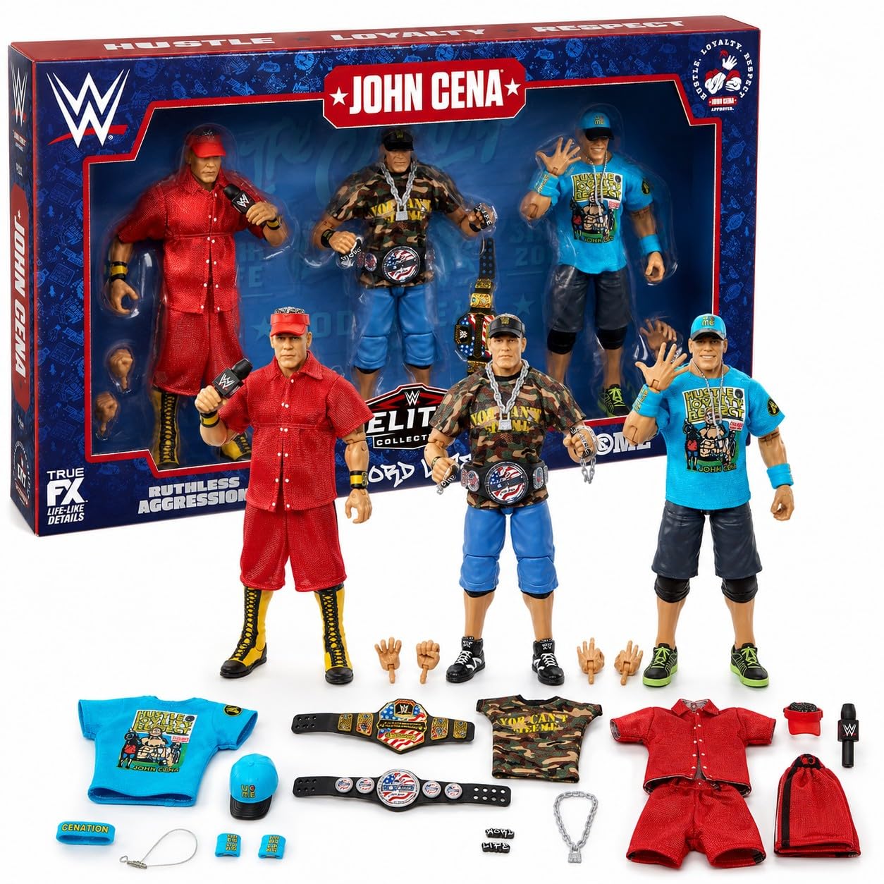 Amazon.co.jp: WWEエリートコレクション ジョン・シナ3個パック 可動式
