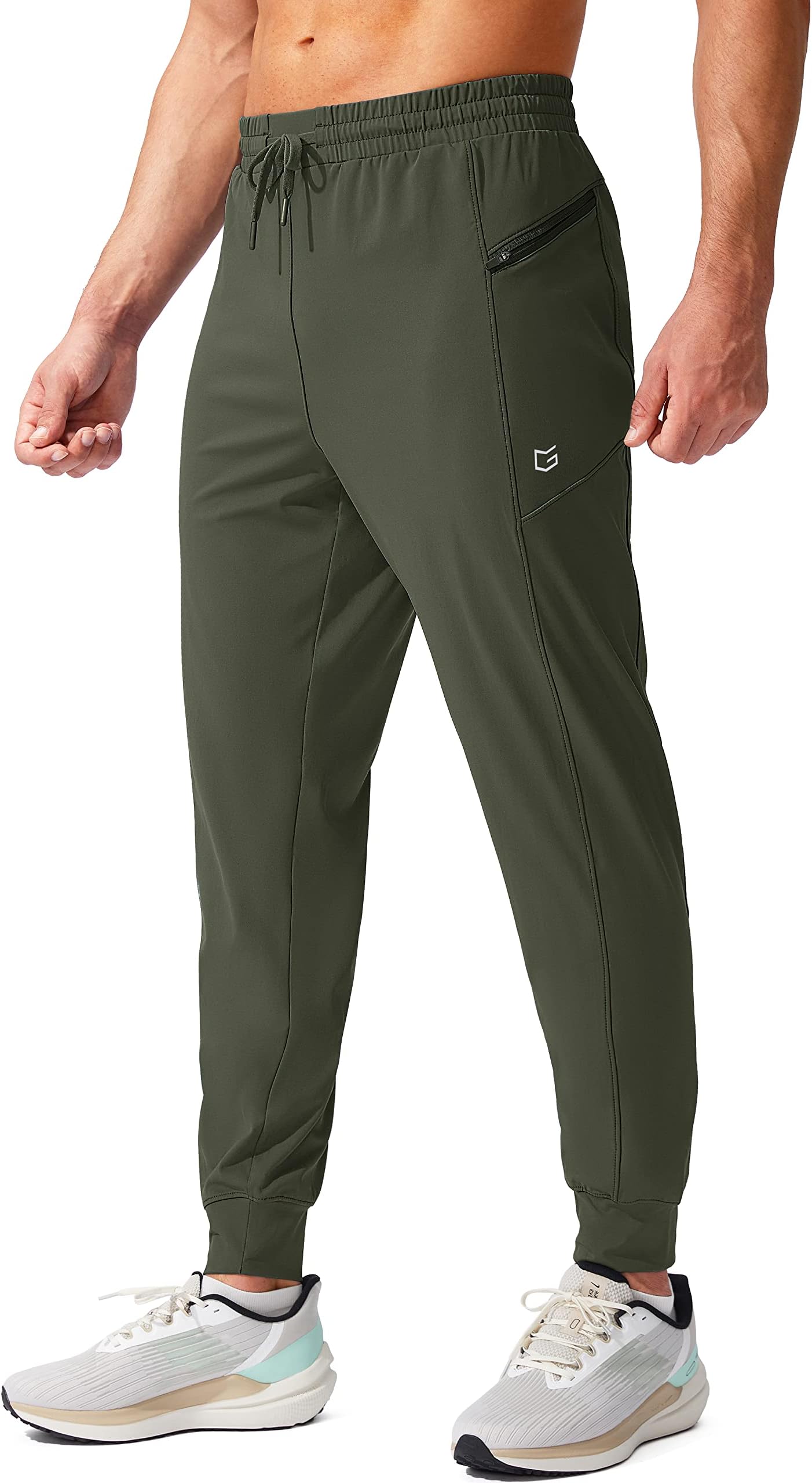 G Gradual Men's Joggers Pants with Zipper Pockets Stretch Athletic Sweatpants for Men Workout Jogging Running