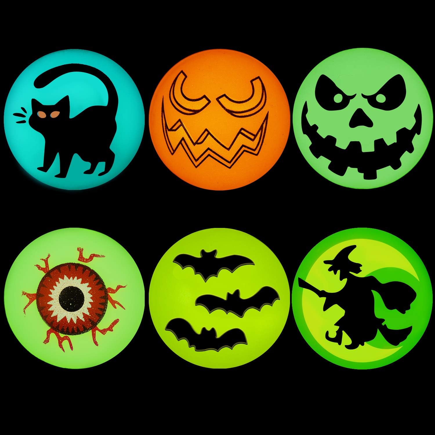 72 PCS Halloween Glow in The Dark Bouncing Balls, Party Favors Supplies | Halloween Theme Glowing Bouncy Balls, for Halloween Party Supplies, Party Favors, Trick or Treating Goodies