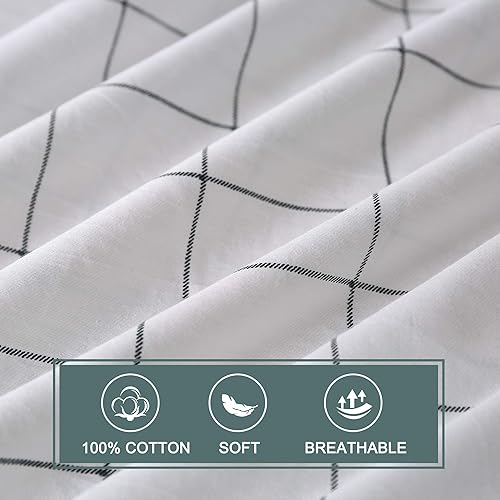 Miniatura 4 de JELLYMONI Juego de funda de colcha de algodón, juego de cama suave de lujo (funda de colcha y fundas de almohada) (sin edredón)
