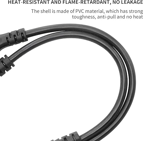 Miniatura 6 de C14 a C5 Y Splitter Power Plug Cord YACSEJAO 10A/250V IEC 320 C14 macho a 2* C5 hembra Cable divisor de alimentación para portátil (1 pie/11.8 in)