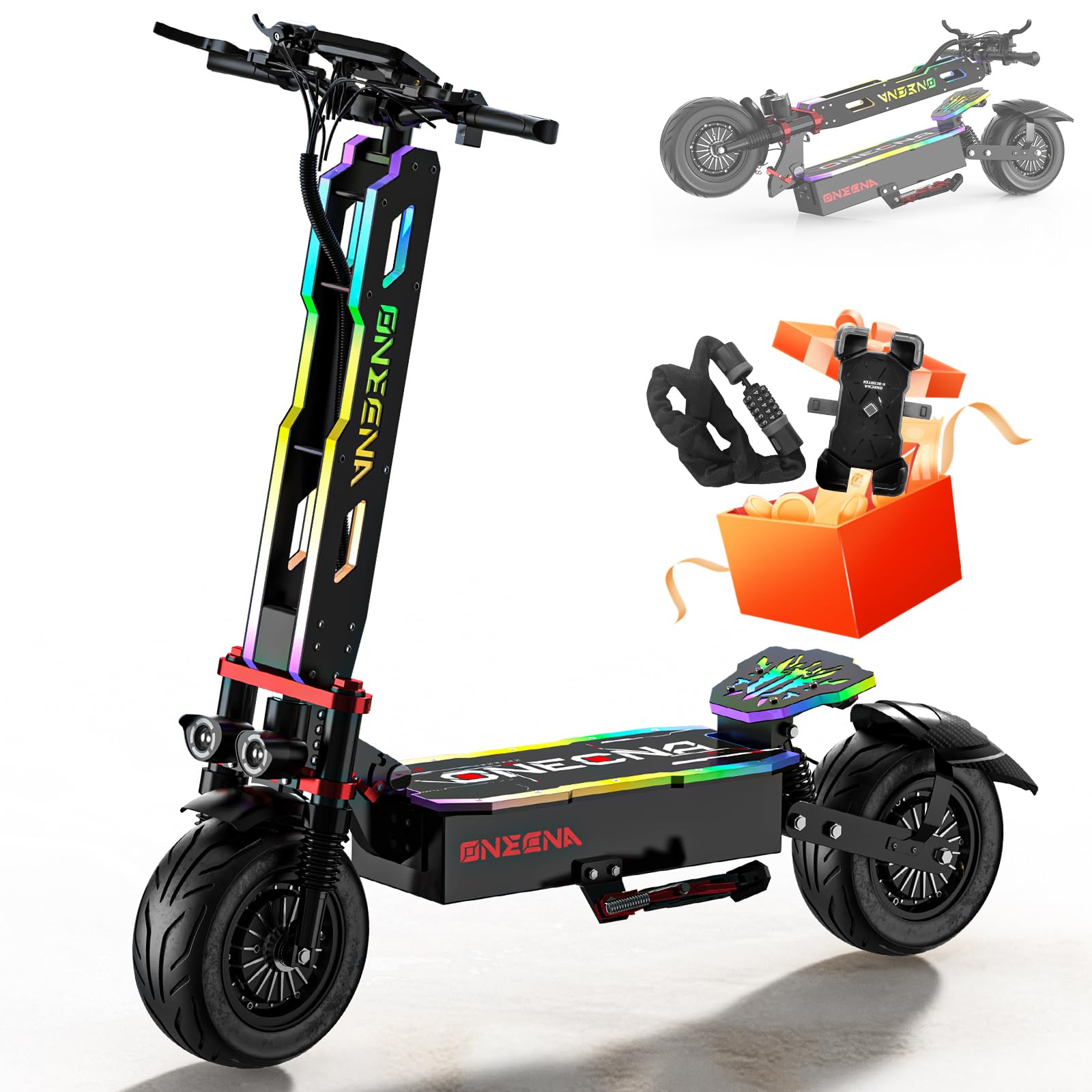 Electric Scooter Adults - 1900W 5600W 7000W Fast E-Scooter 35-70Mile Long Range Dual Motor Foldable Electric Scooter for
