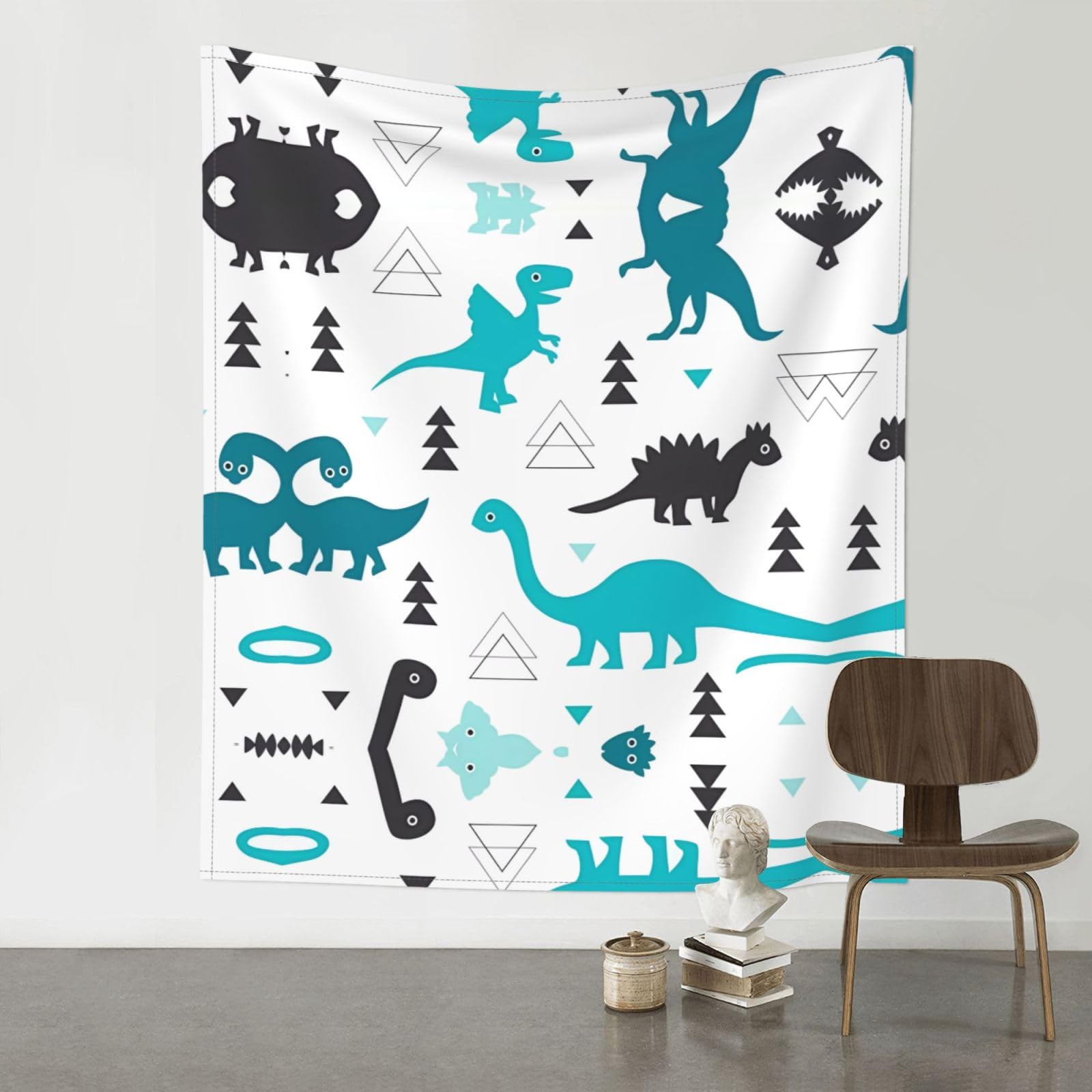 YYHWHJDE Adorable Dinosaur Prints Wall Tapestry 60x51in - High-Grade Polyester Throw for Dorm Room Decor, Beach Blankets & Home Accent