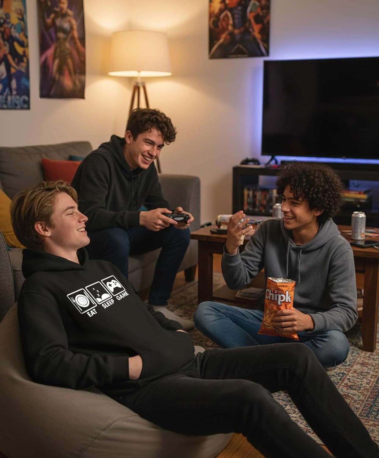 Tstars Eat Sleep Game Hoodie for Men and Teens Funny Gamer Pullover Cool Gaming Apparel Hoodies Boys - Image 6