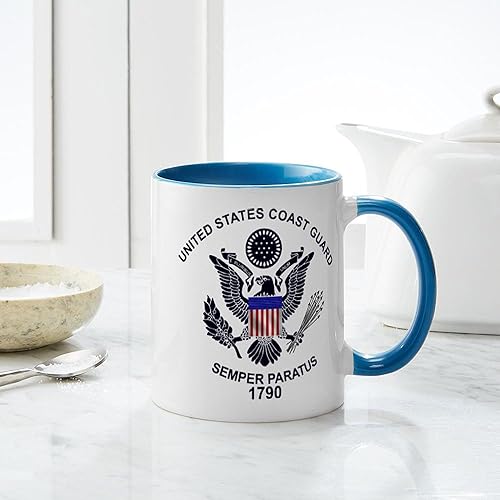 Miniatura 7 de CafePress Uscg_Flg_D1 - Taza de café de cerámica, taza de té, 11 onzas