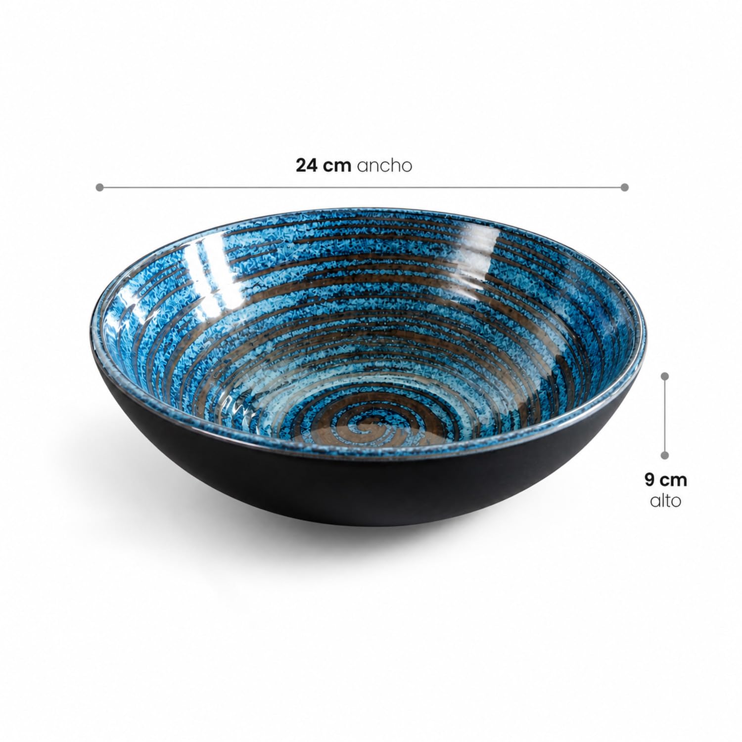 Bowl de Melamina Pack de 2 Unidades, Cuencos Resistentes de 24 cm, Juego de Bowls Ligeros para Cereales, Sopa, Ensalada, Fruta y Postre, Fácil Limpieza para Cocina y Uso Diario