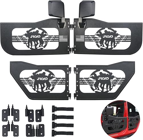Jeep wrangler JK verano tubular medias puertas para Jeep Wrangler JK Unlimited 2007-2018 patrón soldado 4 puertas delanteras y traseras con espejo