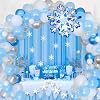 Frozen Balloon Garland Arch Kit - 90 Pack Purple Blue White Snowflake Balloons for Frozen Elsa Birthday Decorations, Baby Shower and Wedding Party Supplies
