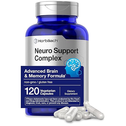 Horbäach Brain Supplement | 120 Capsules | with Phosphatidylserine & DMAE | Advanced Formula for Memory, Focus, Clarity | Vegetarian & Gluten Free | Neuro Support