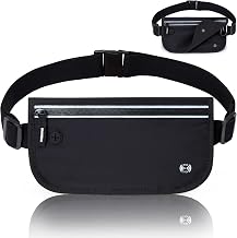KALIDI FANCY FOREST Security Pouch Waist Pack Secret Pouch Passport Card Bag Ultra-light Ultra-thin Hidden Pouch RFID Skimming Prevention Theft Prevention Multi-functional Security Goods for Overseas