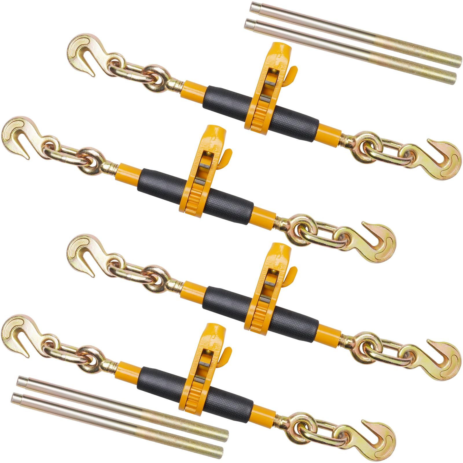 Chain Binder, Ratchet Load Binder 9200lbs Capacity, Ratchet Lever Binder Hooks Adjustable Length Ratchet Chain Binder Tie Down Hauling Towing 3 8in X 1