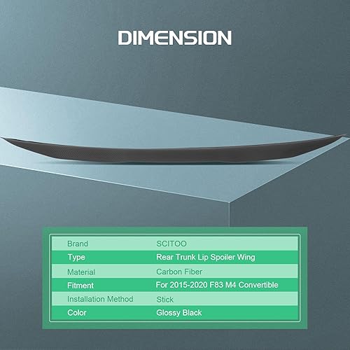 Miniatura 257 de SCITOO Spoiler Wing GT Style Universal 52" ABS Brillante Carbono Aspecto Trasero Alerón Alerón