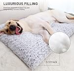 KSIIA Washable Dog Bed Deluxe Plush Dog Crate Beds Comfy Kennel Pad Anti-Slip Pet Sleeping Mat for Large, Jumbo, Medium, Small Dogs Breeds, 91 x 69 CM, Grey