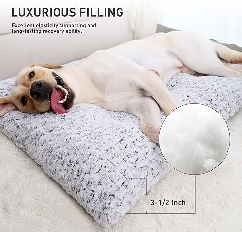 Miniatura 56 de KSIIA - Cama lavable tipo jaula para perro, cómoda almohadilla antideslizante para mascotas, para razas de perros grandes, jumbo, medianos y Rosa