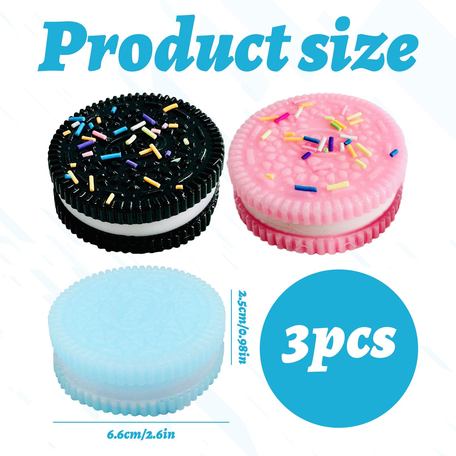 Set De 4 Squishies De Oreo – Juguetes Anti-Estrés De Goma TPR Súper Suave, Ideal Para Niños Y Adultos, Con Forma De Galleta
