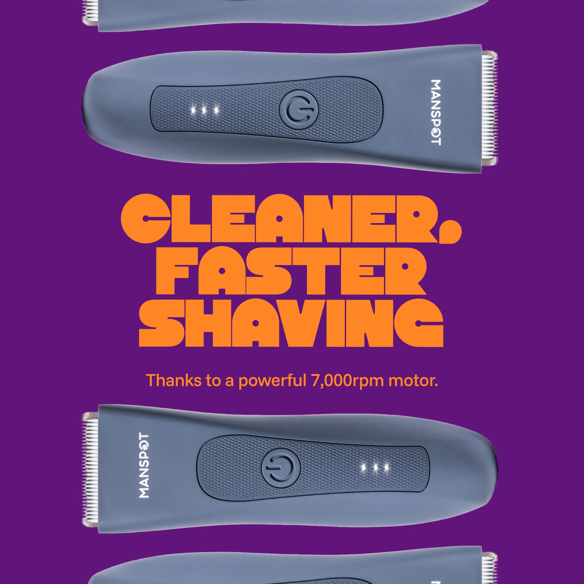 MANSPOT Electric Groin Hair Trimmer Hair Finishing Trimmers, Men's Shaving & Grooming Sets Kit with 4 Guards and Replaceable Ceramic Blade Heads,Waterproof Wet/Dry Trimmer,90 Minutes Shaving Tools: Airy Blue