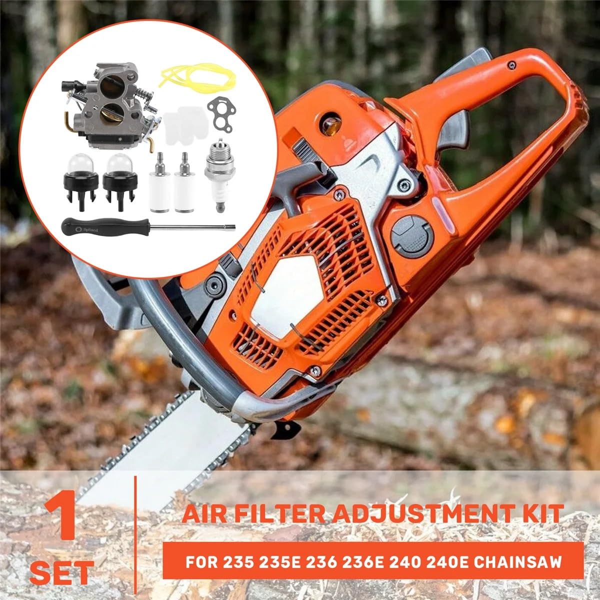 Kit Carbu Carburador con filtro de aire y filtro de tubo de combustible para motosierra Husqvarna 235 235E 236 236E 240 240E