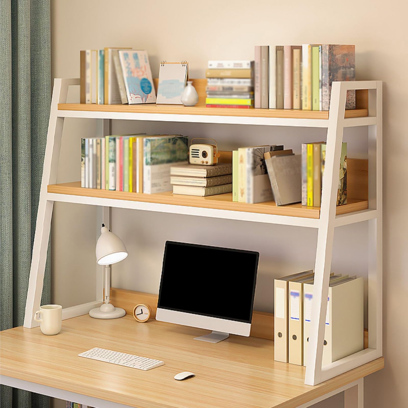 Solution peu encombrante pour bureau étroit, étagère blanche 95cm