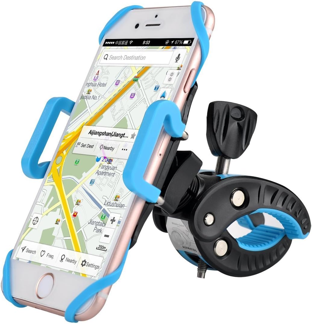 Bike Mount, Inamax Universal Bicycle Handlebar & Motorcycle Holder Cradle for iPhone 6S plus 5S 5C, Samsung Galaxy S7 Edge S6 Edge Note 5, LG G5, HTC10 and more (360 Degree Rotation)