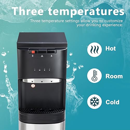 Miniatura 4 de Euhomy Dispensador de agua de carga inferior autolimpiante, con luces UV, enfriador de agua de acero inoxidable para el hogar, oficina, sala de