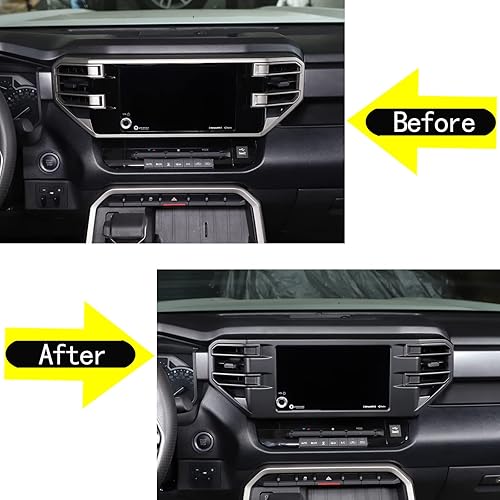 Vista 84 de Cubierta de salida de aire lateral para consola central de automóvil, compatible con Toyota Tundra 2022+ Sequoia 2023+ cubierta de panel de aire