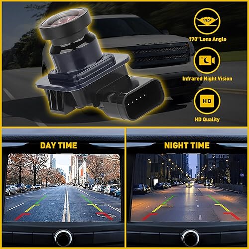 Miniatura 2 de Qagea Cámara de respaldo con asistencia de estacionamiento inverso, cámara de respaldo compatible con Ford Explorer 2011-2015, Ford Explorer