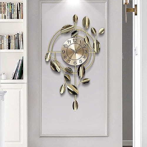 Miniatura 4 de Reloj de pared grande de metal decorativo de 29.5 pulgadas, relojes de pared silenciosos que funcionan con pilas para sala de estar, dormitorio,