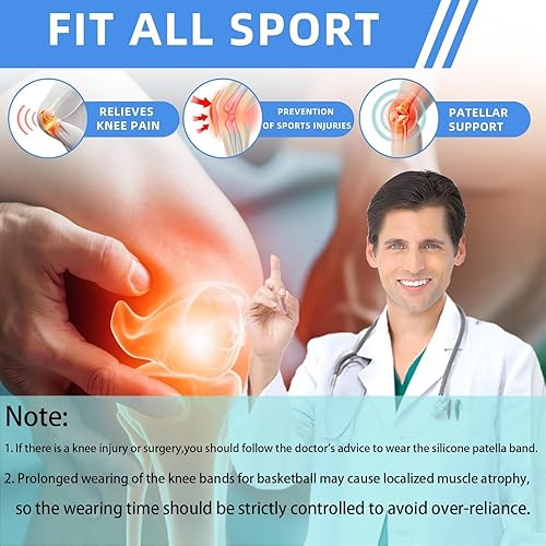Miniatura 3 de Correa de soporte para tendón rotuliano, alivio del dolor de rodilla y estabilizador de rótula, soporte para senderismo, fútbol, baloncesto, correr,