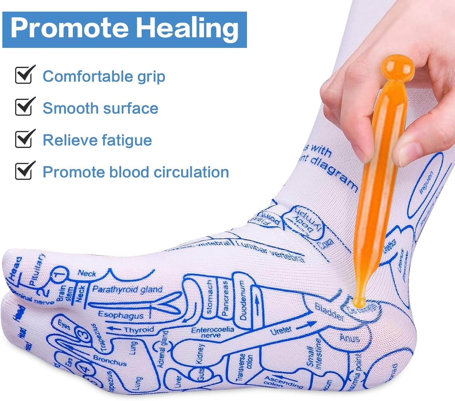 VANSHORA Reflexology Socks With Massage Tool | Acupressure Foot Massage Socks For Men And Women | Trigger Point Acupuncture Therapy For Relaxation And Stress Relief 2