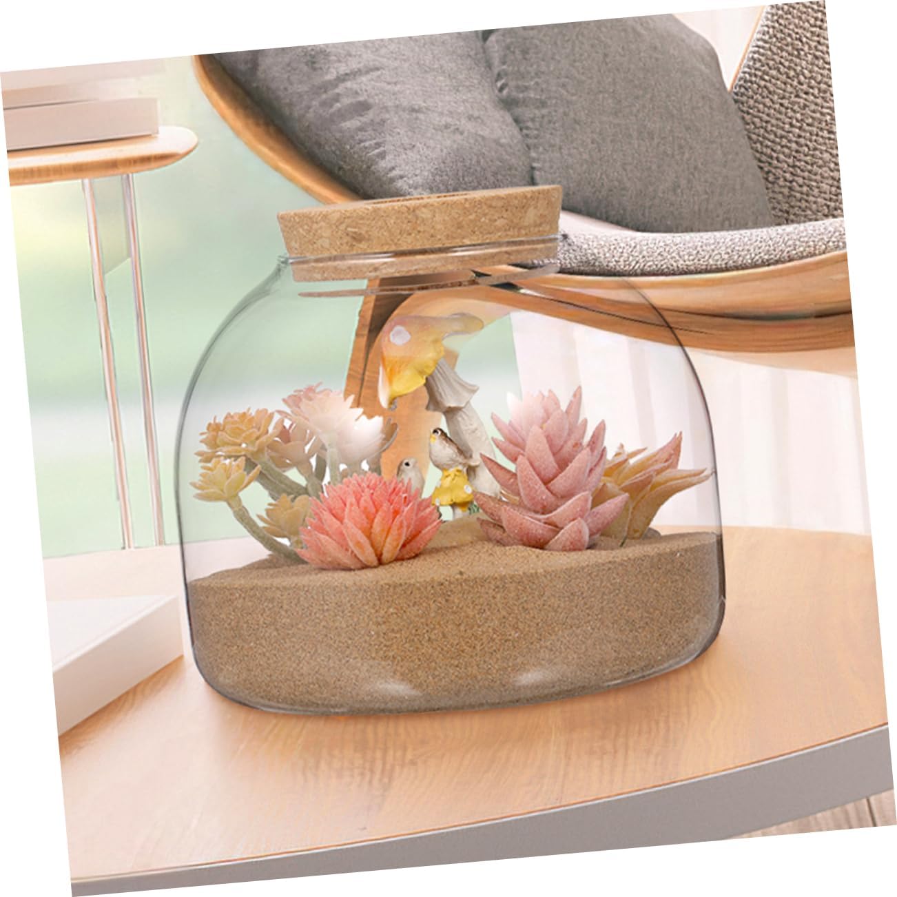 Happyyami 2pcs Glass Terrarium Bottle for Plants Elegant Microlandscape Planter Stylish Desktop Jar for Home Decor and Moss Landscape Easy to Clean