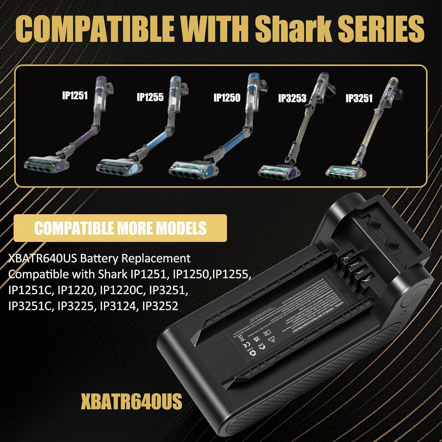 4600mAh XBATR640US Replacement for Shark Battery Compatible with Shark IP1251, IP1250, IP1255, IP1220, IP3251, IP3225, IP3124, IP3252 Models