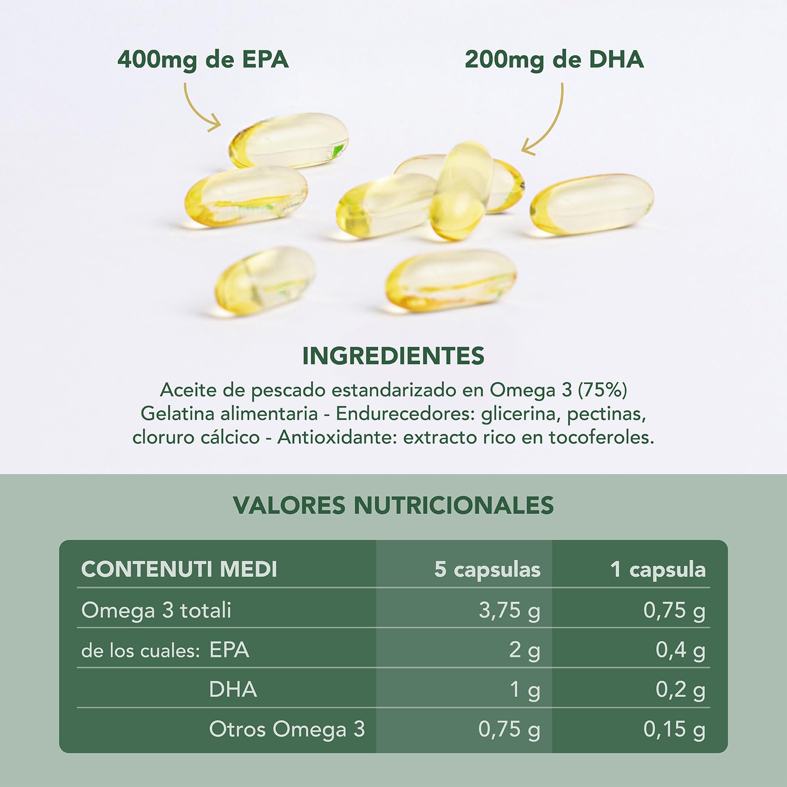 Enervit EnerZona Omega 3RX, Sin Retrogusto, Certificado IFOS, Suplementos de Ácidos Grasos Omega 3 EPA y DHA para Corazón, Vista y Cerebro, Sin Gluten, 270 Cápsulas de 1g