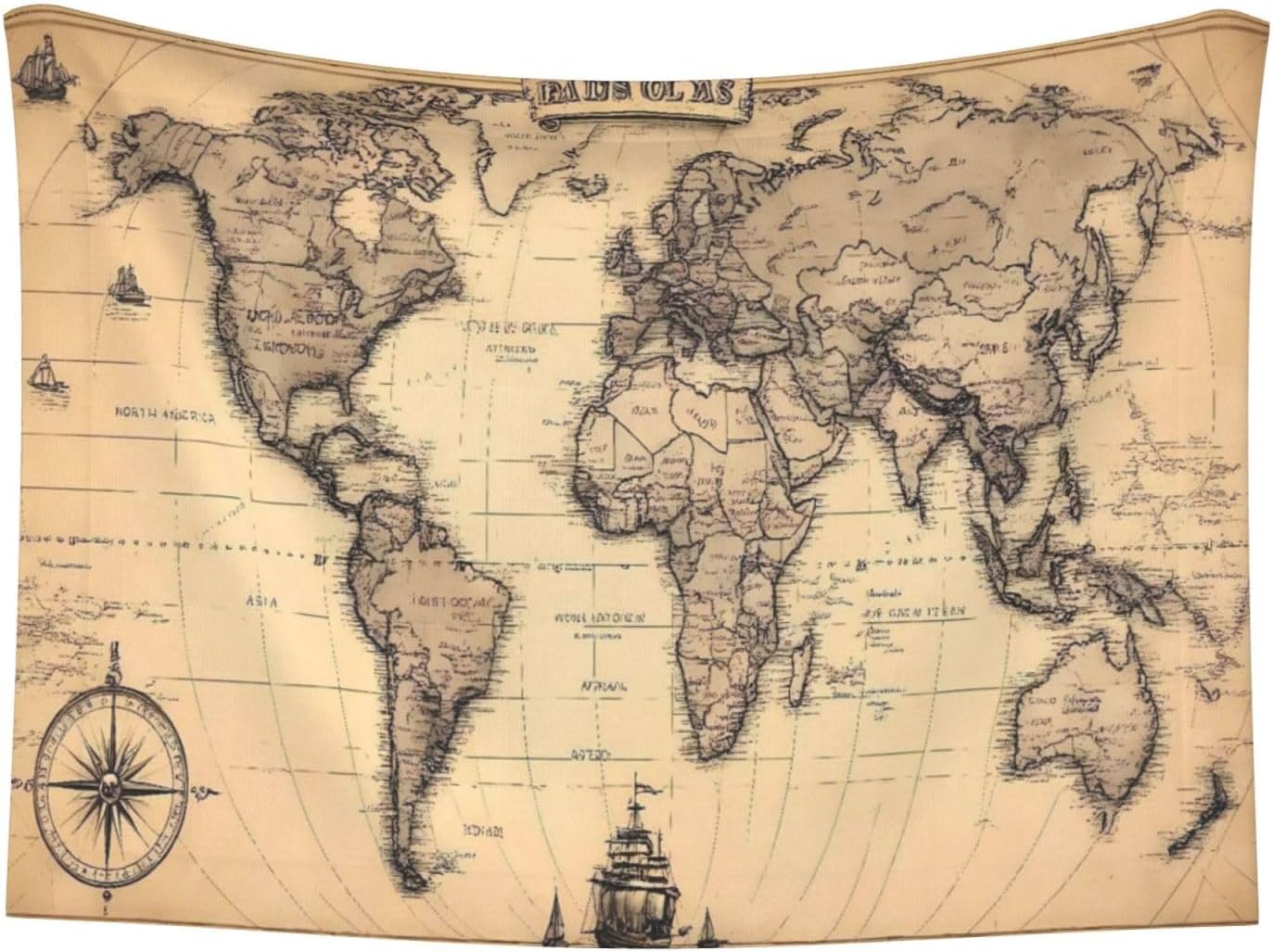World Map Print Soft Plush Pet Blanket, Washable Dog Blanket, Cat Fleece Throw, Puppy Bed Crate Mat & Sofa Couch Protector - Large