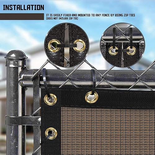 Miniatura 3 de TANG Valla de privacidad para exteriores, 98% de privacidad, resistente para patio trasero, valla de eslabones de cadena con bridas de cremallera, 5