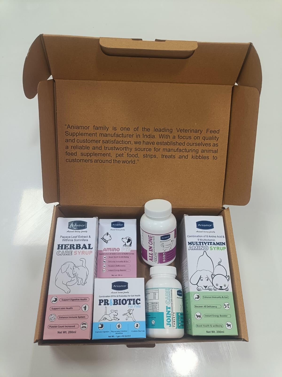 Aniamor All-in-one kit for Pets | Supplements for Your Dogs/Cats (Pack of 6) | Complete Pet Supplements | All Life Stage 1