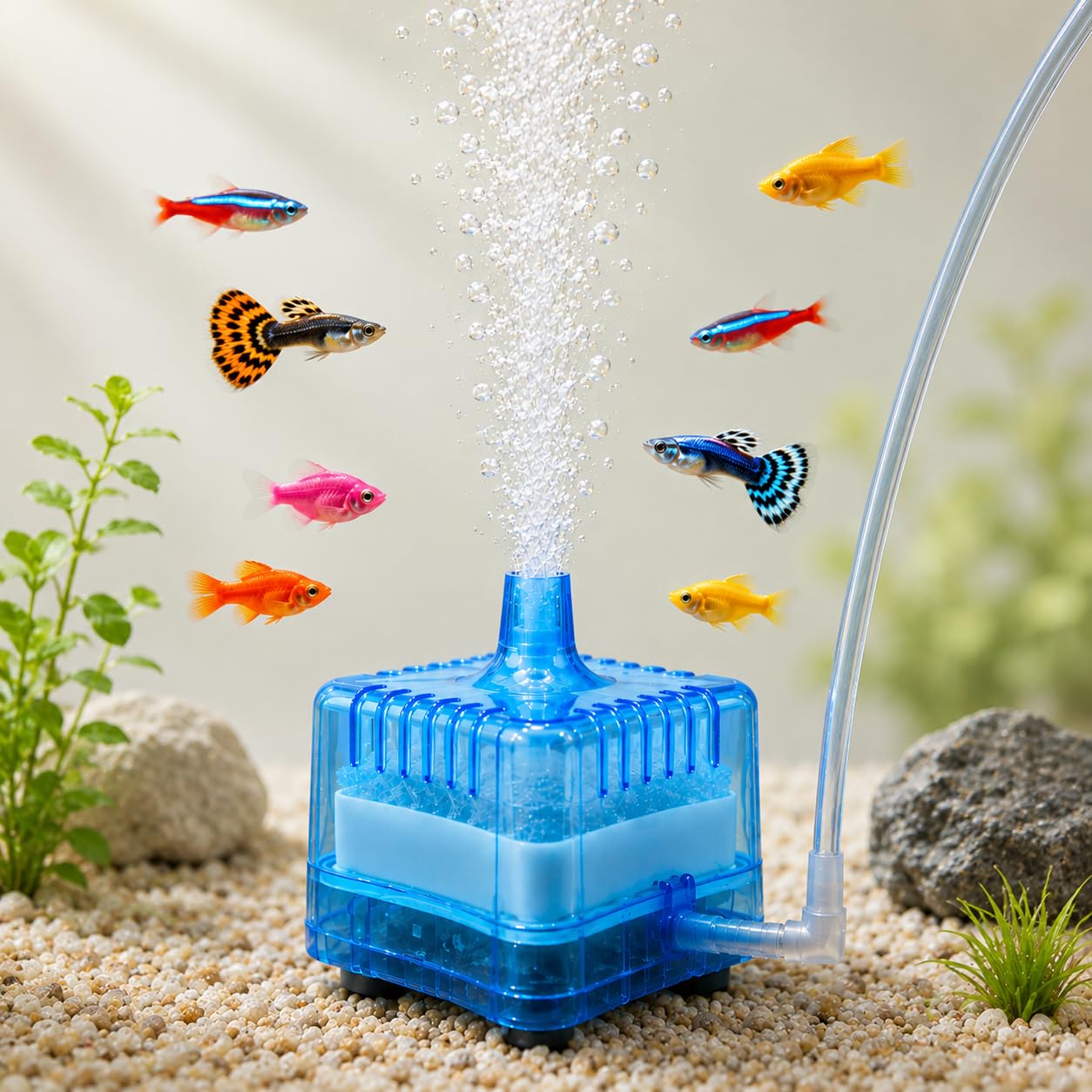 RS-04B Air Operated Aquarium Filter with Sponge & Carbon Filter Cartridge | Air Driven Bio Filter for Freshwater, Planted, Nano & Turtle Tanks | Crystal Clear Water | Easy Maintenance-image-35