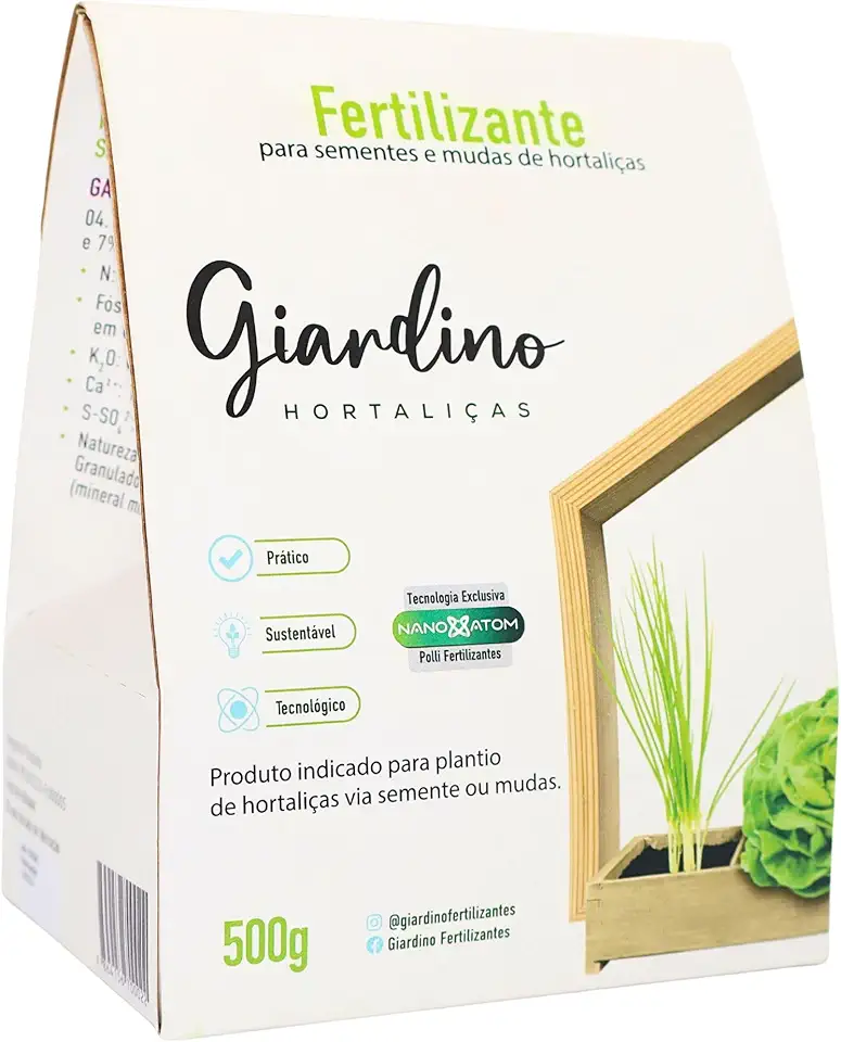 Adubo Fertilizante Giardino Hortaliças 500g - Nutrição para Hortaliças e Mudas, Desenvolvimento de Sementes, Formação de Raízes, Crescimento Saudável