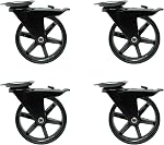 8300E Vintage Series 4-Inch 6-Spoke Designer Caster, Gloss Black