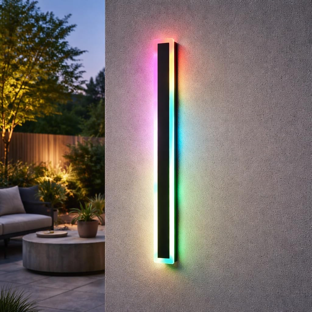 Enerj Ener-J Black Acrylic Rgb Led Garden Wall Light 24W