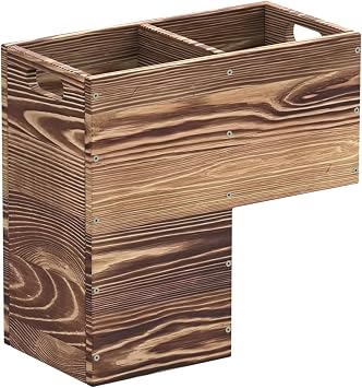 Wooden Stair Basket Organizer with Handles for Indoor Stairs235mm Wide