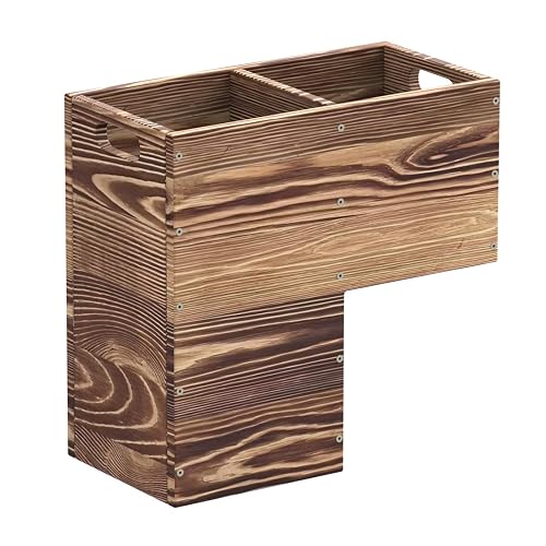 Wooden Stair Basket Organizer with Handles for Indoor Stairs(235mm Wide)