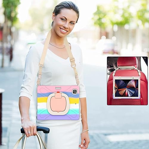 Vista 238 de Funda para iPad (A16) de 11 pulgadas 2025, Aslo para iPad 10 de 10.9 pulgadas 2022, funda resistente a prueba de golpes, soporte giratorio, soporte