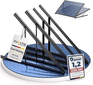 Avoltik Balkonkraftwerk Halterung 2er Set bis 118cm I Solarpanel Halterung für 2 Module I Verstellbar 0-90° I Ideal für Dach, Balkon & Boden