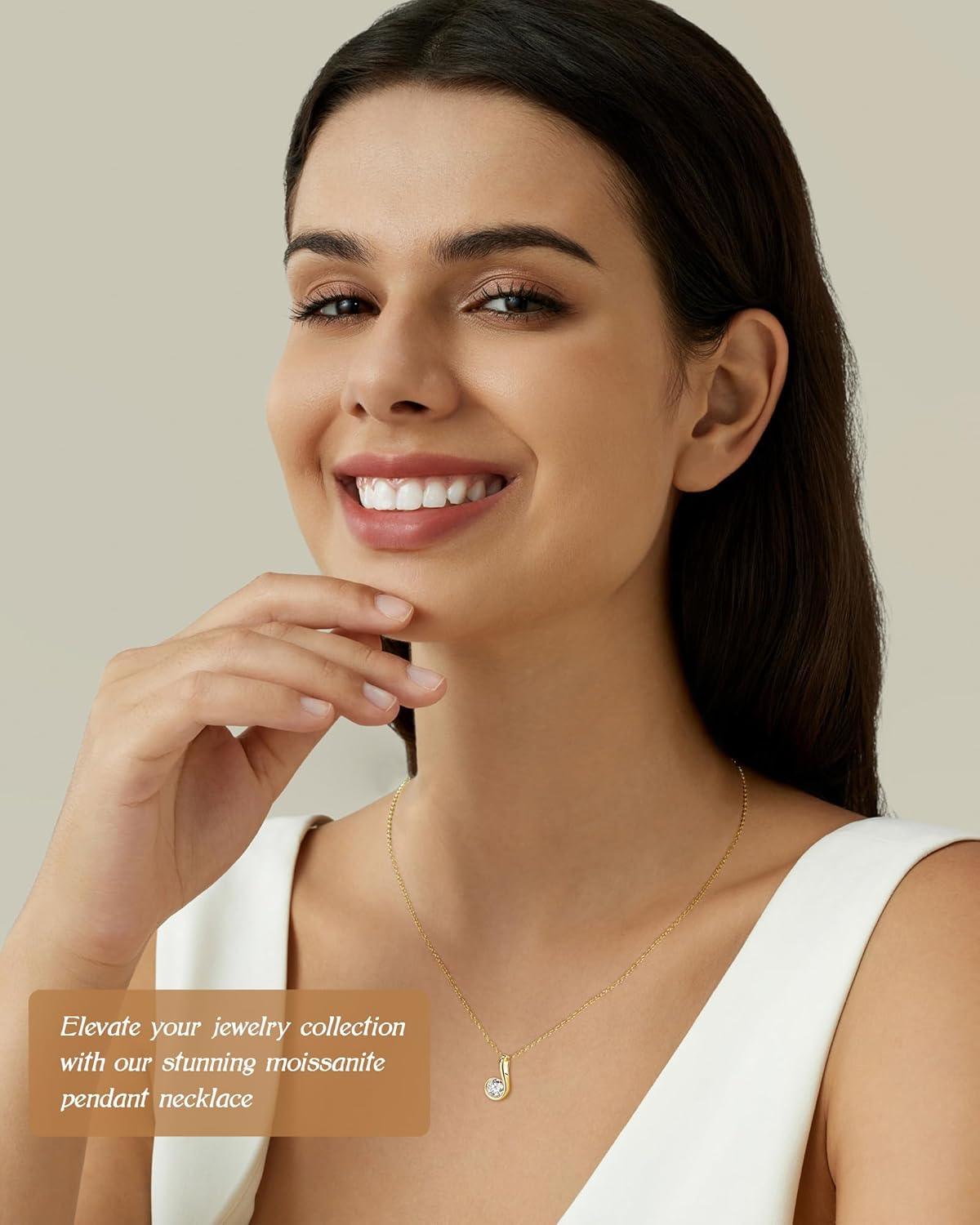 1CT Moissanite Teardrop Pendant Necklace, D Color VVS1 Moissanites 925 Sterling Silver Necklace, 18"+2" Adjustable Chain for Women, Wife, Mom, Ladies