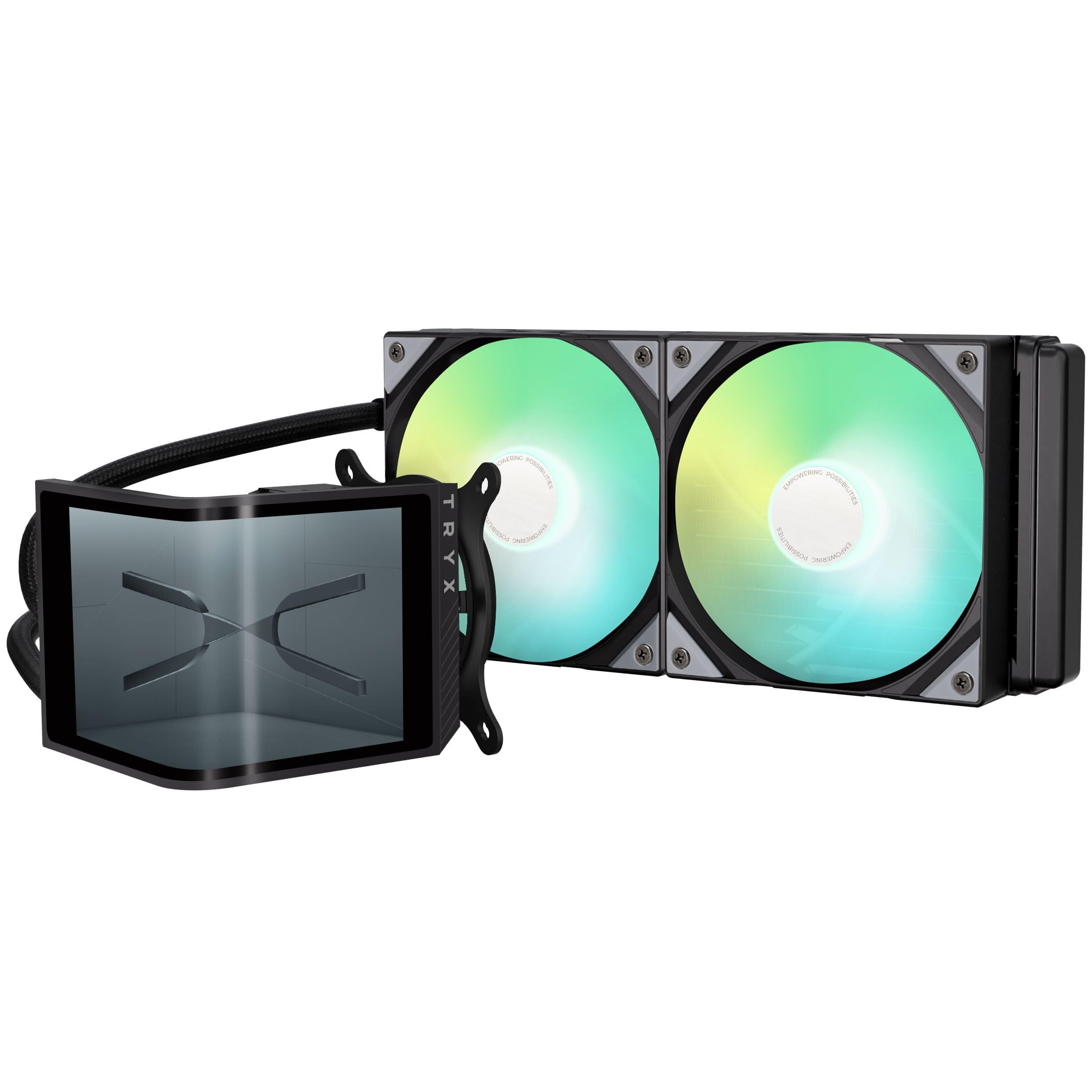 TRYX Panorama SE ARGB 240 Schwarz | 240mm AIO mit 6,5" AMOLED Display für anamorphe 3D-Effekte, mit RGB-Lüftern - für LGA 1851/1700/1200/115X & AM5/AM4